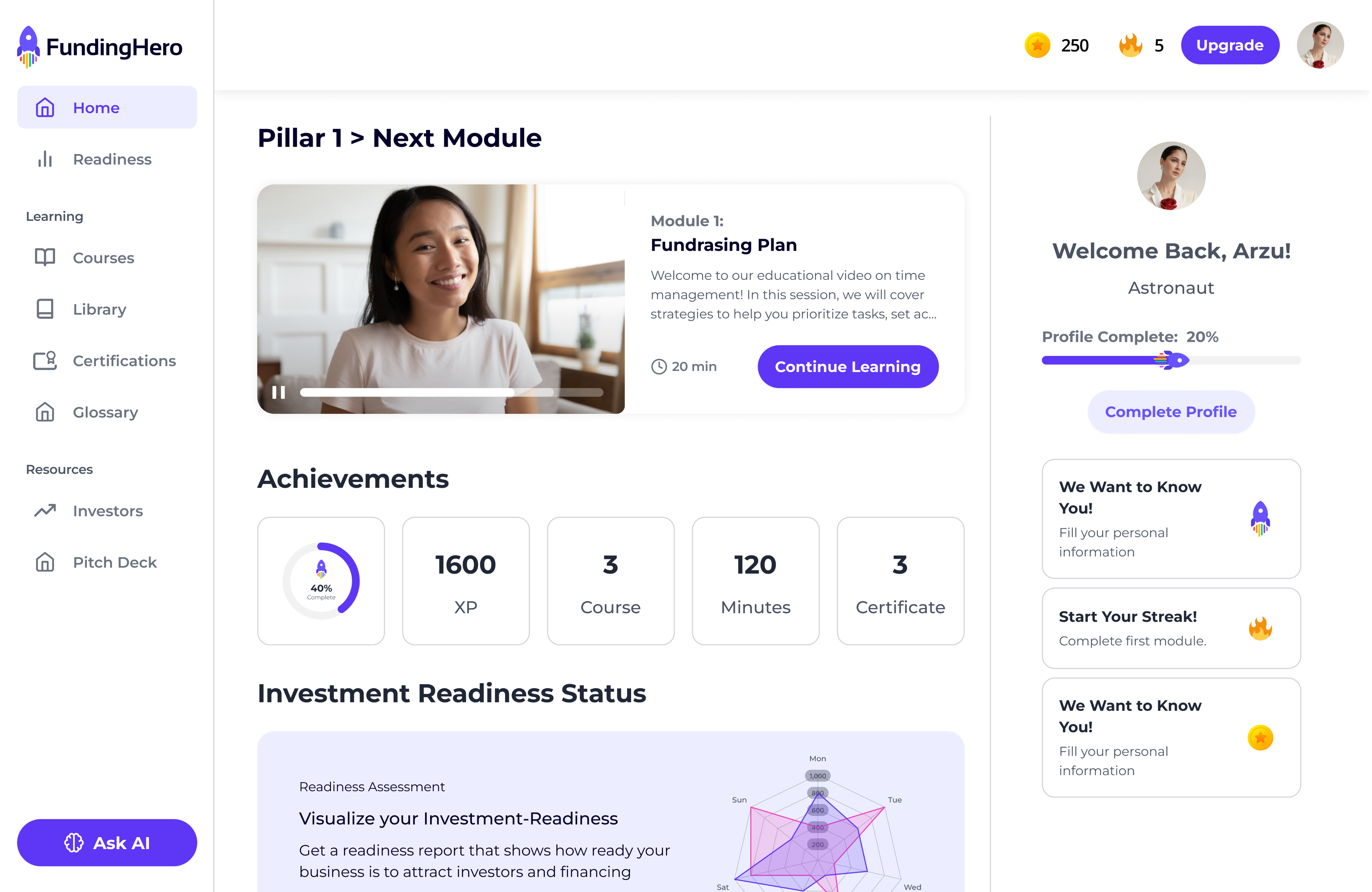 FundingHero app screen